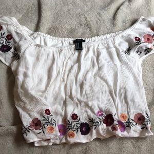 Forever 21 Off the Shoulder Crop Top